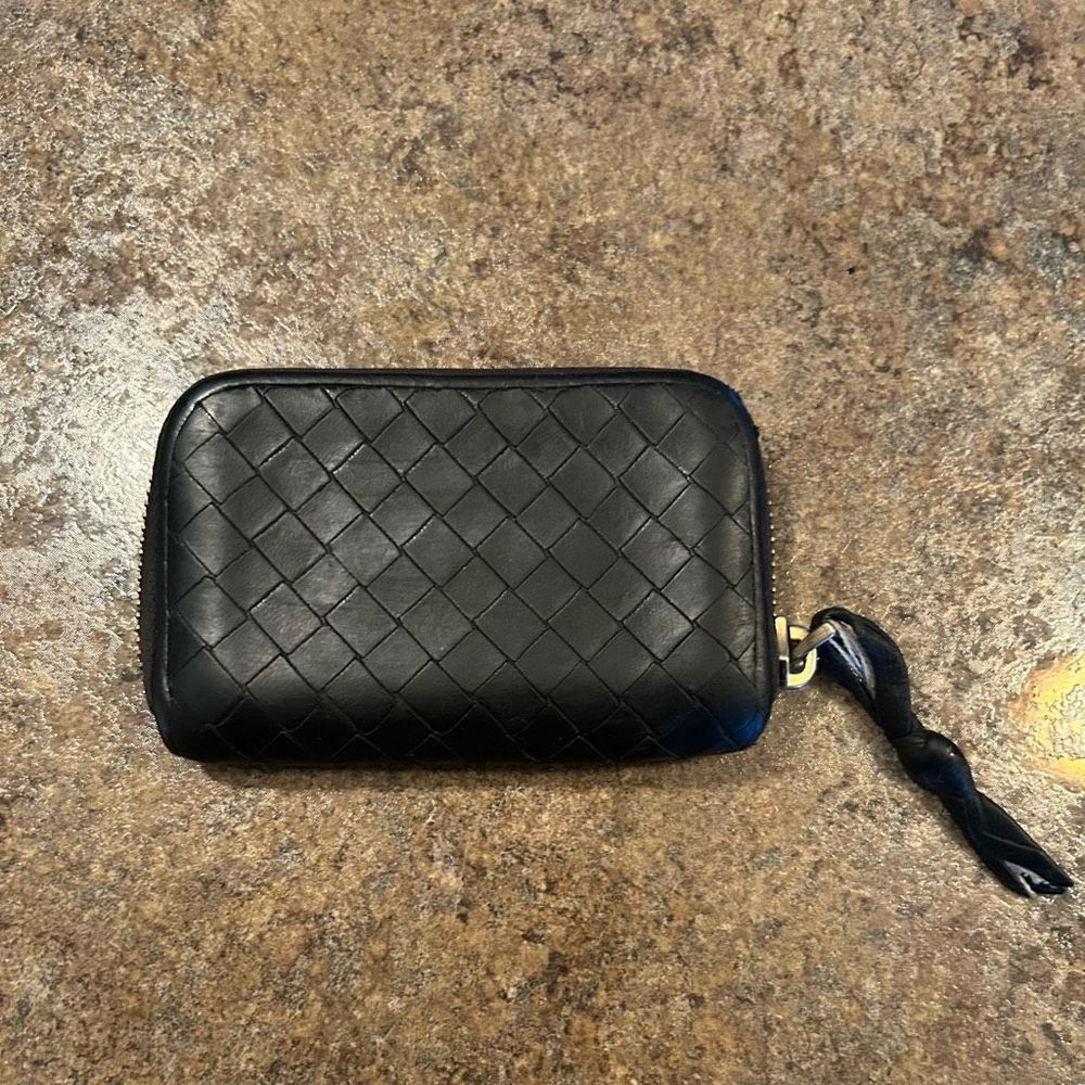 Bottega Veneta Black Woven Wallet